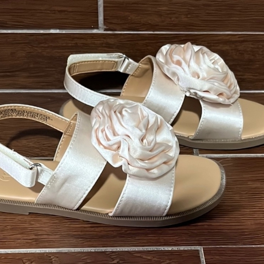 NWT Kids Teresa Satin Rosette Ankle Strap Sandals by Cat & Jack